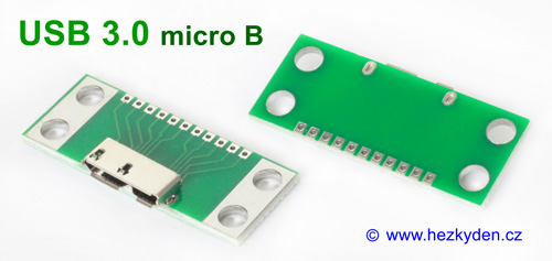 Adaptery USB 3.0 micro typ B zásuvky DPS