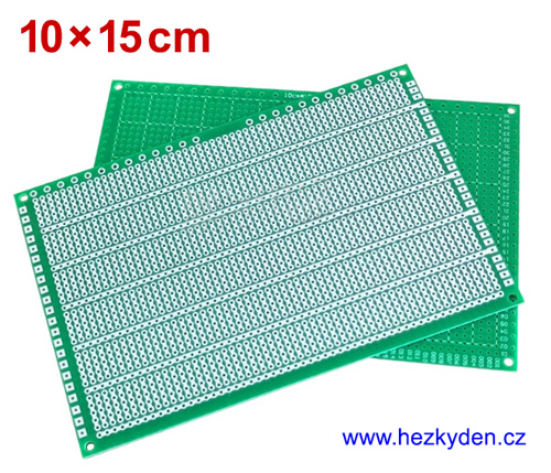 Jednostranný univerzální plošný spoj 10x15cm - zelený
