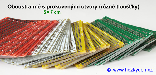 Bastldesky - univerzální plošné spoje 5x7 cm PROFI oboustranné barevné