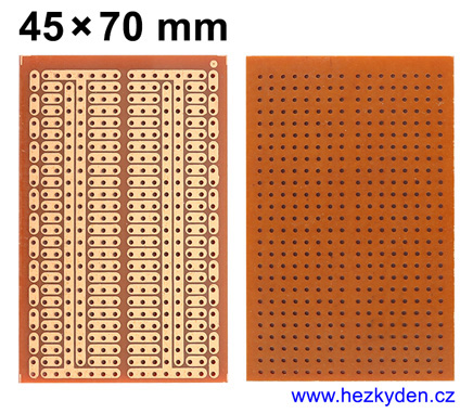 Bastldesky - jednostranné univerzální plošné spoje vrtané - 45x70mm