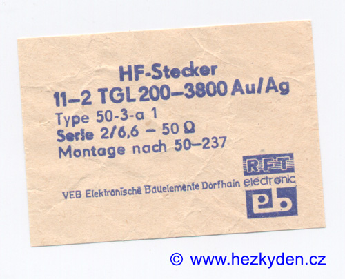 BNC konektor na kabel NDR - štítek