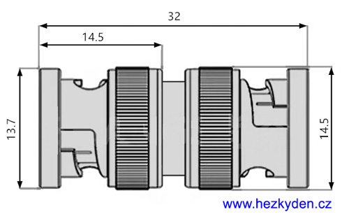 BNC spojka - 1 - rozměry