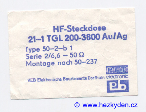 BNC zásuvka na kabel 50 ohm NDR - štítek