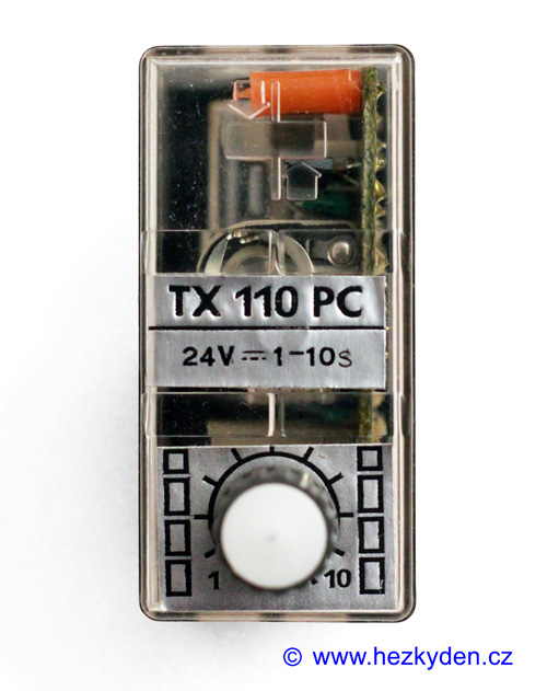 Časové relé TX110PC - přední panel