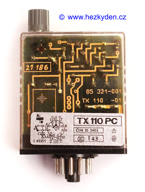 Časové relé TX110PC - zapojení