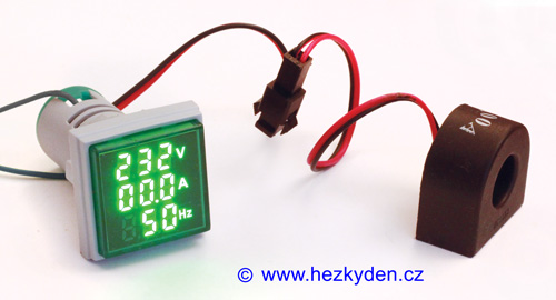 V-A-Hz kontrolka – připojení senzoru