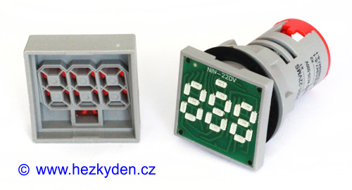 Digitální voltmetr LED kontrolka SQ 500V AC - konstrukce