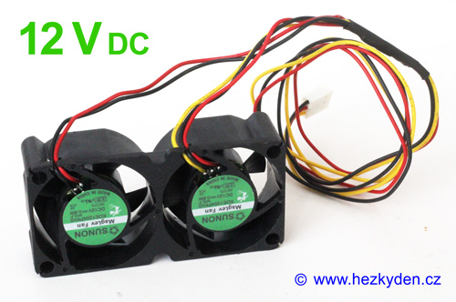 Dvojitý ventilátor 40x40x20mm 12V Sunon Dvojitý ventilátor 40x40x20mm 12V Sunon