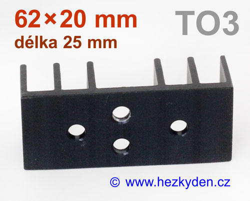 Hliníkový chladič 62x20mm TO3