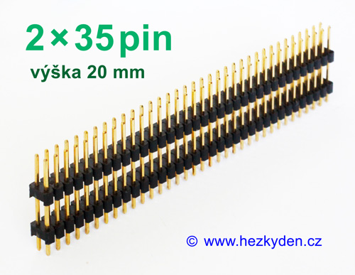 Jumperová kolíková lišta 2×35 pin vysoká 20 mm