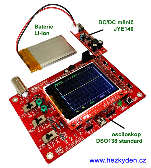 DC/DC zvyšující měnič JYE140 pro DSO138 standard