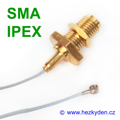 Kabel SMA – IPEX (Pigtail) MAXI - velká matice