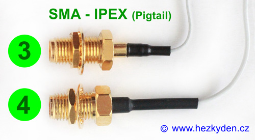 Kabely SMA – IPEX (Pigtail)