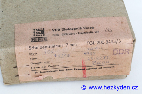 Kapacitní trimr RFT stíněný - štítek