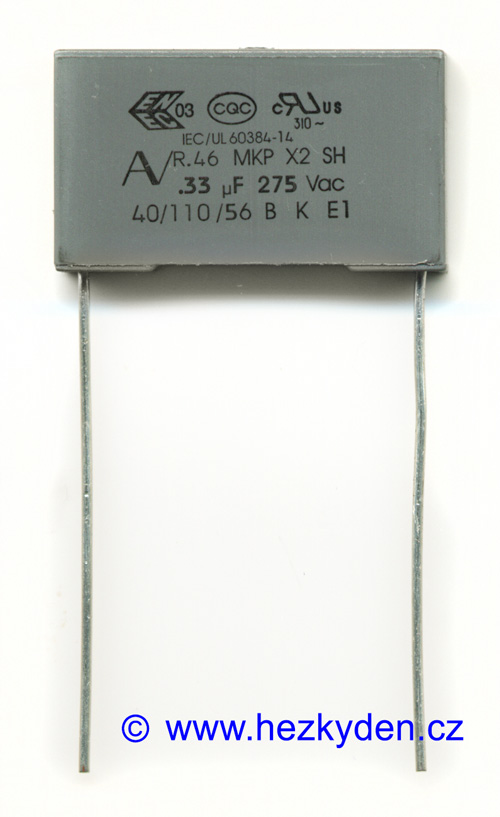 Fóliový kondenzátor 330nF 275VAC MKP