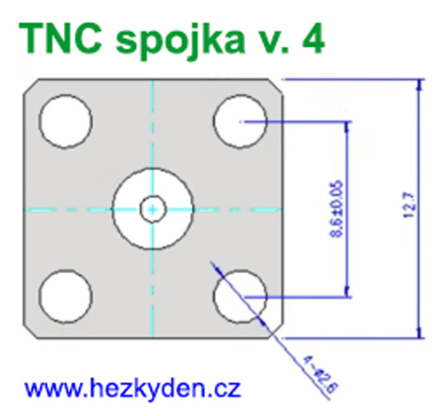 Konektor TNC spojka v4 - rozměry