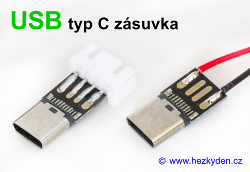 Konektor USB typ C zásuvka na pokusy - aplikace