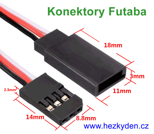 Konektory Futaba - detail