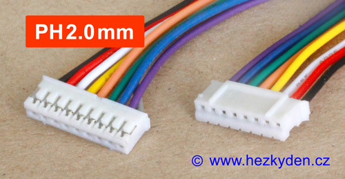 Konektory PH2.0mm - vidlice s kabelem - detail