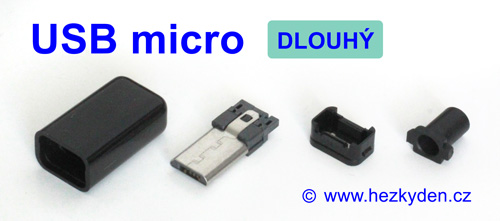 Konektory USB micro na kabel - dlouhé