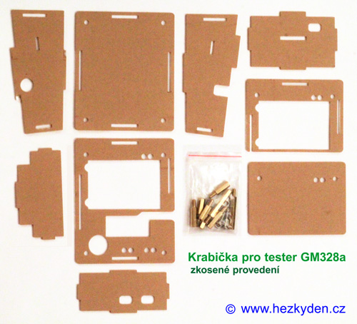 Krabička pro Tester GM328A - díly (zkosené provedení)