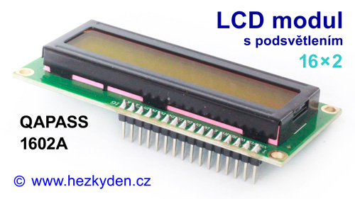 LCD modul QAPASS 1602A - piny