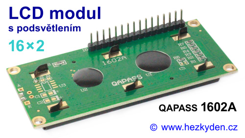 LCD modul QAPASS 1602A - připojení