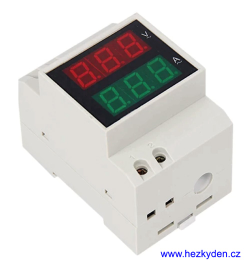 LED voltmetr na DIN lištu jednofázový