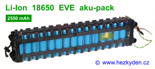 Li-Ion baterie 18650 EVE 2550mAh aku-pack