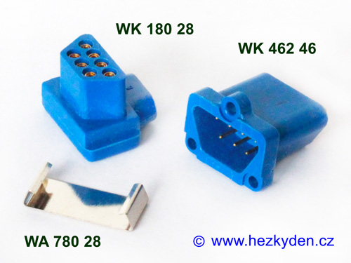 Lichoběžníkový 7pólový konektor TESLA - sada