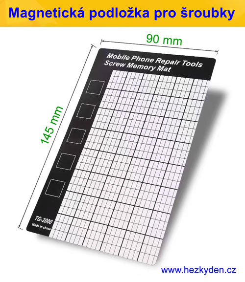 Magnetická podložka pro šroubky - rozměry