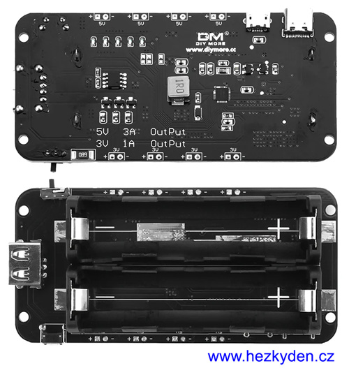 Modul powerbanky pro 2x18650 USB
