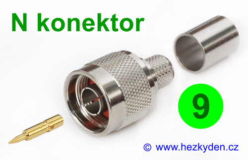N konektor na kabel krimpovací - vel. 9