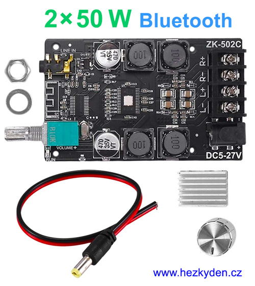 NF zesilovač 2x50W Bluetooth - sada
