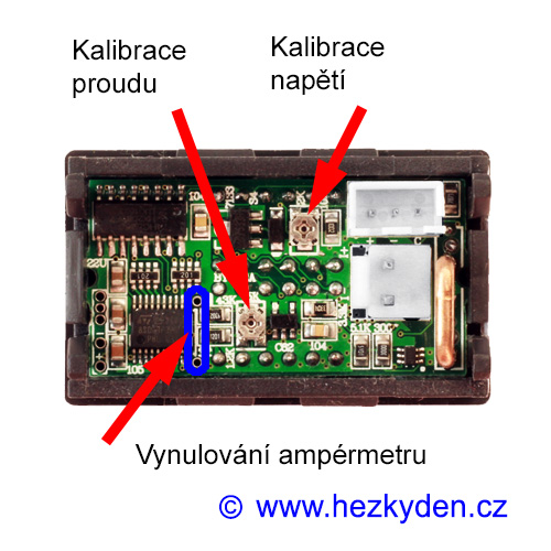 Kombinovaný voltmetr/ampérmetr 2x4 místa - kalibrace