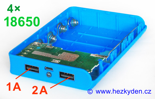 Powerbanka pro 4x baterie 18650 USB