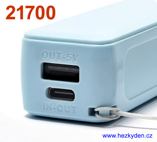 Powerbanka pro baterii 21700 - USB konektory