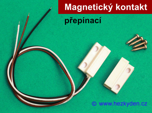 Přepínací magnetický kontakt na dveře standardní - sada