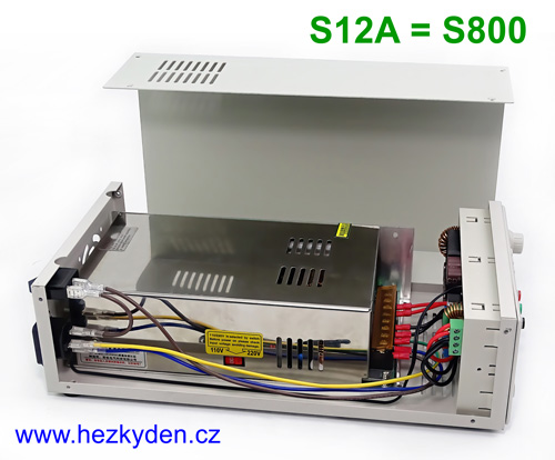 Přístrojová krabička S12A/S800 - sestava se zdrojem a měničem