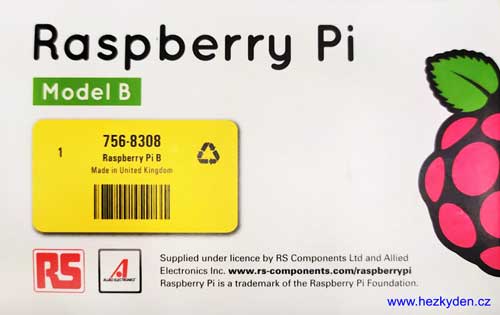 Raspberry PI - štítek na krabičce
