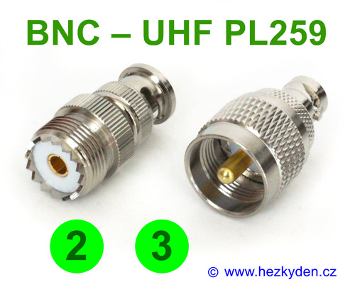 Redukce BNC - UHF PL259 - vf konektory