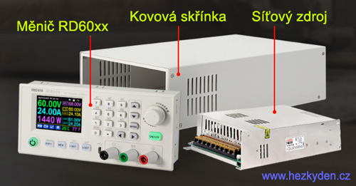 Sestavení zdroje řady RD60xx - díly