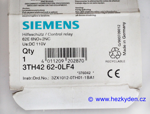 SIEMENS 3TH42 62-0LF4 - label