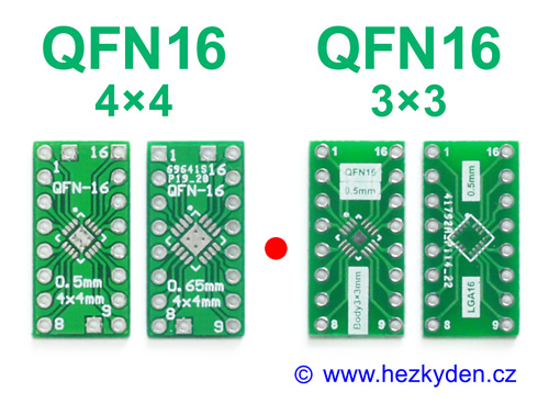 Porovnání adaptérů QFN-16