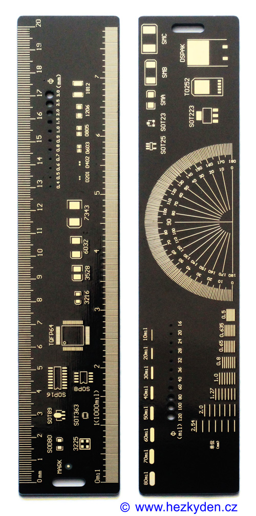 Široké SMD pravítko 20 cm