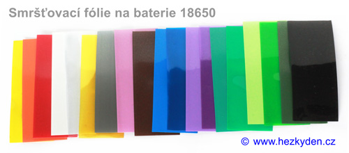 Smršťovací fólie na baterie 18650 - barvy