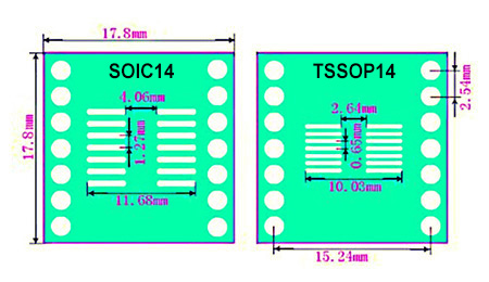 SMT adapter SO14 SOIC14 TSSOP14