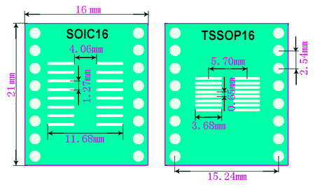 SMT adapter SO16 SOIC16 TSSOP16