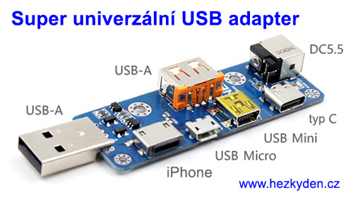 Super-univerzální USB adapter - konektory