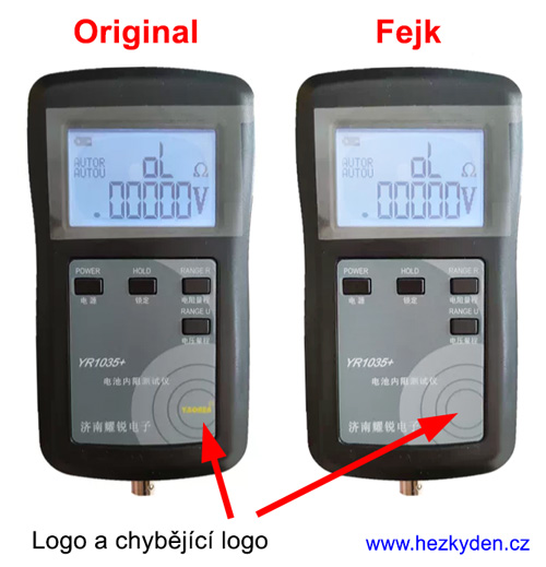 Tester baterií/miliohmetr YR1035 - padělek
